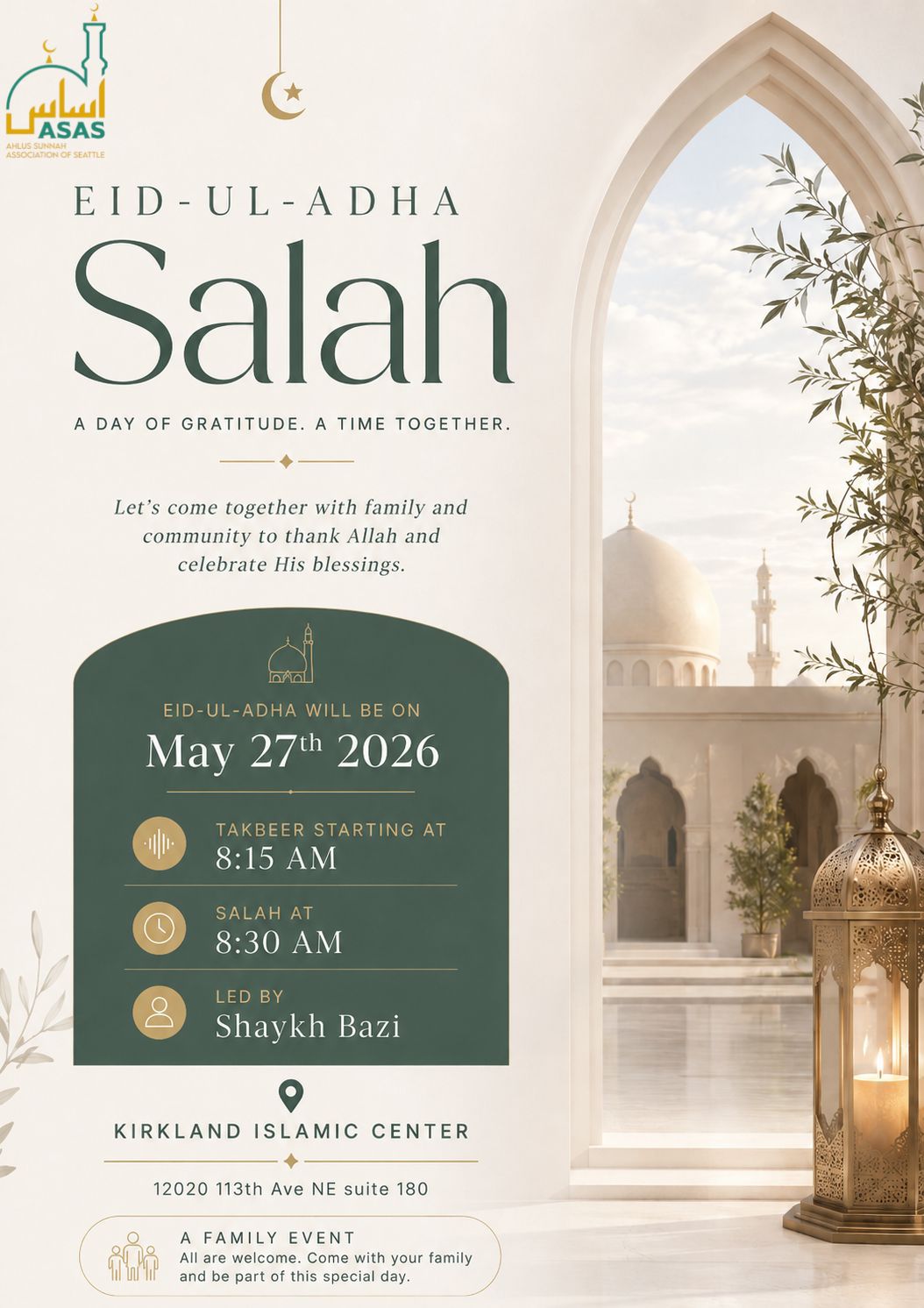 Eid-ul-Adha Salah 2026